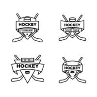 Set Sammlung Premium Hockey Club Team Vektor schwarze Logo-Design-Vorlage