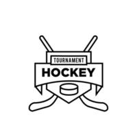 premium hockeyklubblag vektor svart logotyp formgivningsmall