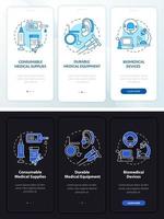 langlebige medizinische Geräte beim Onboarding des mobilen App-Seitenbildschirms. vektor