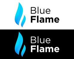 geometrisch Blau Flamme Industrie Logo Design. vektor