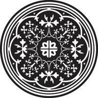 Vektor einfarbig runden Ornament von uralt Griechenland und römisch Reich. klassisch Kreis mit ein Muster von europäisch Völker. Mäander Rahmen
