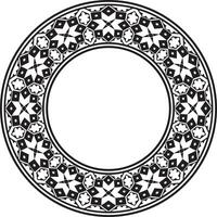 Vektor runden National einfarbig schwarz Ornament von uralt Persien. iranisch ethnisch Kreis, Ring, Grenze, Rahmen