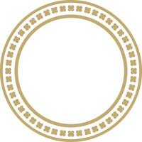 Vektor Gold farbig runden Ornament von uralt Griechenland. klassisch Muster Rahmen Rand römisch Reich