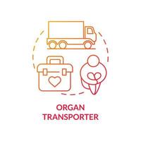 Organtransporter rotes Konzeptsymbol vektor