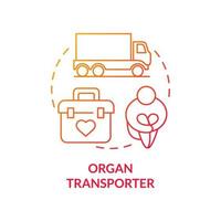 organtransportör röd konceptikon vektor