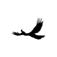 fliegend großartig Horn Vogel Silhouette. können verwenden zum Kunst Illustration, Logo Gramm, Webseite, Piktogramm oder Grafik Design Element. Vektor Illustration