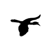 flygande bra horn fågel silhuett. kan använda sig av för konst illustration, logotyp gram, hemsida, piktogram eller grafisk design element. vektor illustration