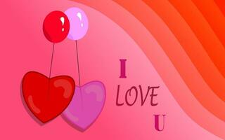 kärlek och tillgivenhet bakgrund design. ballong former och färgad hjärtan. romantisk och alla hjärtans dag. redigerbar vektor