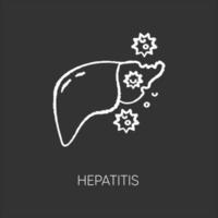 Hepatitis Kreide weißes Symbol auf schwarzem Hintergrund vektor