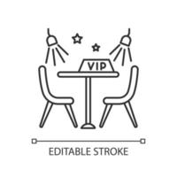 VIP Lounge Zone Pixel perfektes lineares Symbol vektor