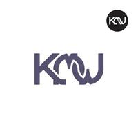 Brief kmw Monogramm Logo Design vektor