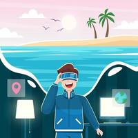 turism med hjälp av virtual reality -teknik vektor