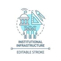 institutionell infrastruktur blå konceptikon vektor
