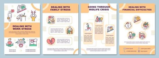 Broschürenvorlage zum Umgang mit Arbeitsstress vektor