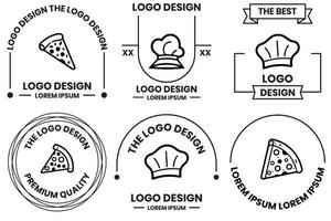 kaka och bröd logotyp i platt linje konst stil vektor