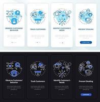 Einkaufssicherheit beim Onboarding der mobilen App-Seitenbildschirmgruppe vektor