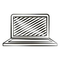 Vektor Laptop Hand gezeichnet Symbol Computer Vorderseite Aussicht