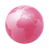 Vektor Vektor Welt Globus Karte. Norden Amerika zentriert Karte. Rosa Planet Kugel Symbol