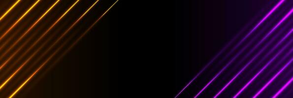 svart tech abstrakt bakgrund med neon laser rader vektor