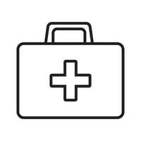 först hjälpa låda linje ikon. först hjälpa utrustning, medicinsk vård väska ikon symbol. vektor illustration.