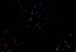 dunkelblaues, rotes Vektormuster mit Geschlechtselementen. vektor