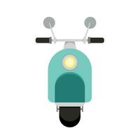 leverans skoter ikon isolerat på vit bakgrund vektor illustration. söt tecknad serie motorcykel platt stil. motorcykel retro stil