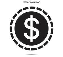 Dollar Münze Symbol, Vektor Illustration