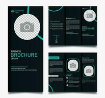 tre vika ihop företags- rubrik, infographic broschyr flygblad design. tre vika ihop broschyr design. vektor