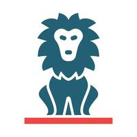 Löwe Vektor Glyphe zwei Farbe Symbol zum persönlich und kommerziell verwenden.