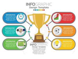 Infografik Template Design mit 6 Farboptionen. vektor