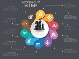 infografik steg för steg. cirkeldiagram, diagram, vektor
