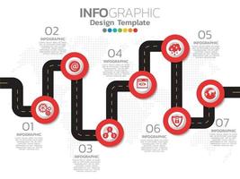 Infografik Template Design mit 6 Farboptionen. vektor