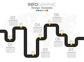 Infografik Template Design mit 6 Farboptionen. vektor