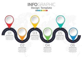 infografisk mall design med 6 färgalternativ. vektor