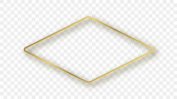 Gold glühend gerundet Rhombus gestalten Rahmen vektor