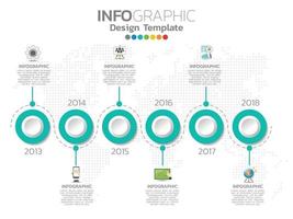 Infografik Template Design mit 6 Farboptionen. vektor