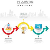 Business-Infografik-Vorlage mit 3 Optionen oder Schritten. vektor