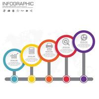Business-Infografik-Vorlage mit 5 Optionen oder Schritten. vektor