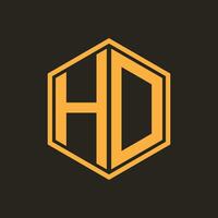 hd brev logotyp, symbol teknologi vektor design