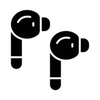 Ohrhörer Vektor Glyphe Symbol zum persönlich und kommerziell verwenden.