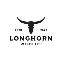 longhorn texas ranch vilda djur och växter årgång logotyp mall design. för märken, restauranger, gårdar och företag. vektor