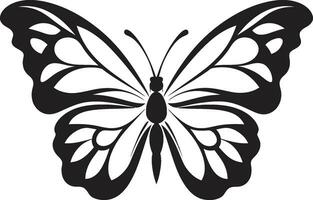 elegant schwarz Schmetterling ein modern klassisch Schmetterling Anmut einfarbig Logo im schwarz vektor