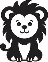 vilde linjal lejon emblem logotyp design kunglig stolthet svart lejon ikon i vektor