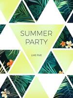 tropisch Sommer- Party Flyer Vorlage vektor