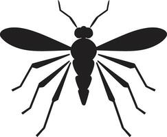 svartvit mygga logotyp invecklad mygga ikon vektor