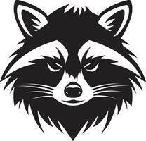 kompliziert schwarz Waschbär Emblem minimalistisch Waschbär Vektor Symbol