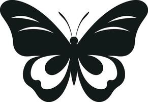 graciös intrikat svart fjäril logotyp noir skönhet tar flyg elegant fjäril symbol vektor