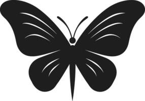 fjäril nåd i skuggor en symbol av skönhet invecklad skönhet i noir svart fjäril emblem vektor