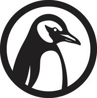 elegant Serenade im Schatten schwarz Pinguin Symbol geformt Eleganz im schwarz Pinguin Embleme eisig Gegenwart vektor