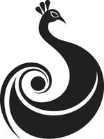 elegant arv vektor logotyp ikon safir intrig släpptes loss svart påfågel symbol